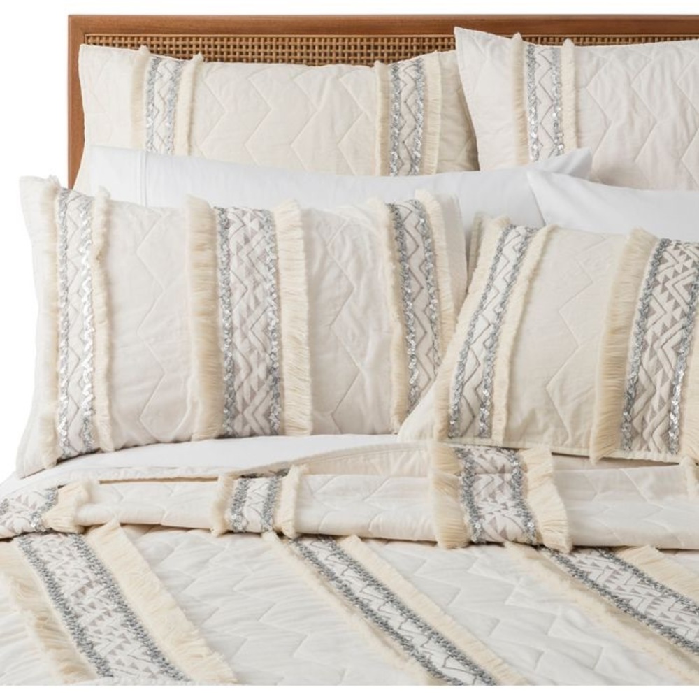 OpalHouse Cream Moroccan Quilt Set